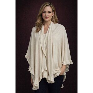 Fourth Towne Cream Cape Shawl One Size – Elegant Draped Wrap Quiet Luxury Cozy C